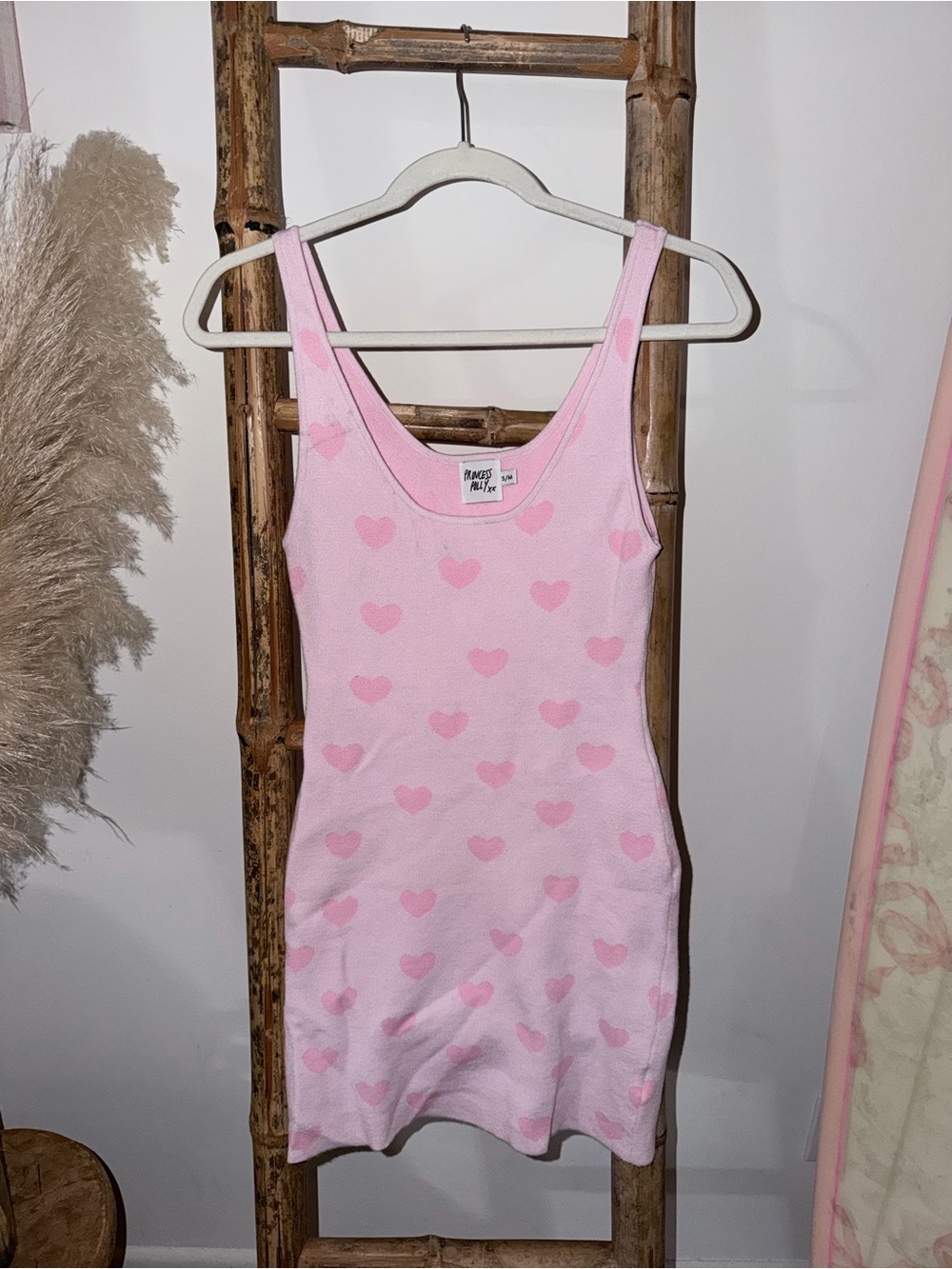 Princess Polly Pink Heart Print Mini Dress